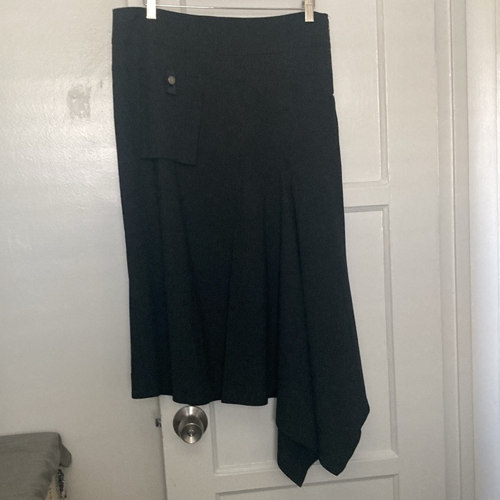 Peace Of Cloth Black Asymmetrical Skirt Outside Hanging Pocket Lagenlook 10